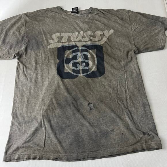 Stussy Vintage T Shirt Thrashed Holed Stained Men Size Large - Picture 8 of 13